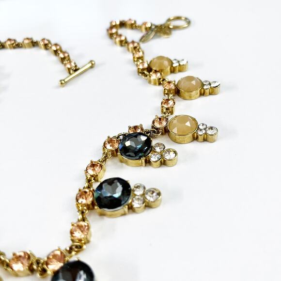 Ann Taylor Gray & Blush Stone Crystal Statement Necklace - Picture 6 of 8